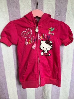 Cutie Sanrio Hello Kitty Girls Zip up Short Sleeve